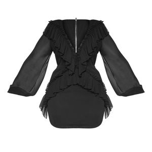 Black chiffon dress